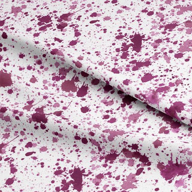 Splash Cotton Curtain Fabric - Wine