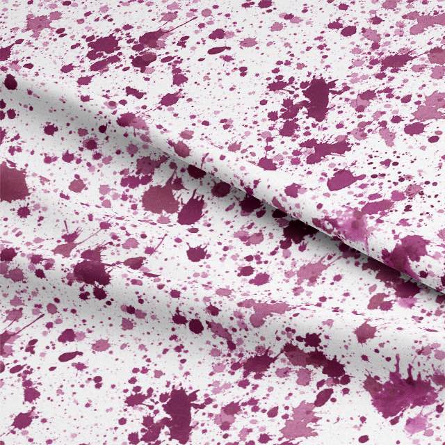 Splash Cotton Curtain Fabric - Wine