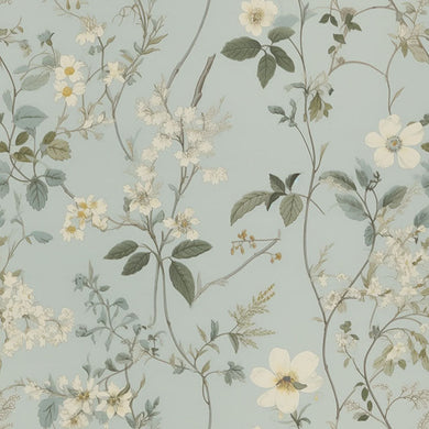 Échantillon de tissu pour rideau en lin Spring Bloome - Aqua
