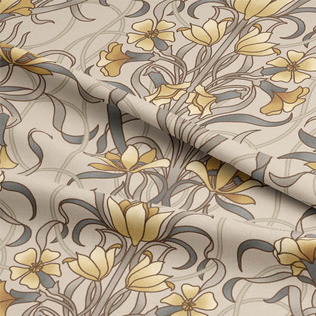 Close-up of Vanessa Cotton Curtain Fabric in rich chestnut color