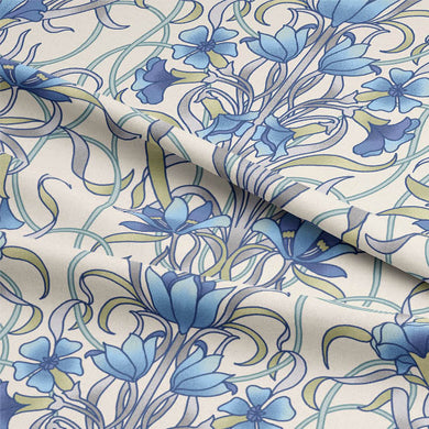 Vanessa Cotton Curtain Fabric - Delft
