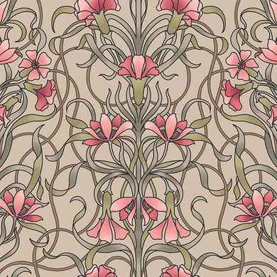Close-up of Vanessa Cotton Curtain Fabric in Rouge color, with smooth texture and luxurious feel