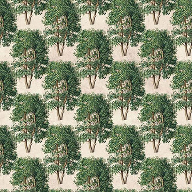 Vintage Woodland Cotton Curtain Fabric - Green*