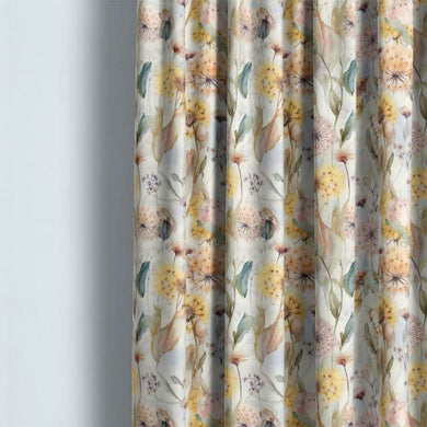  Dandelion Linen Curtain Fabric in Rosemist color draped elegantly in a bedroom setting