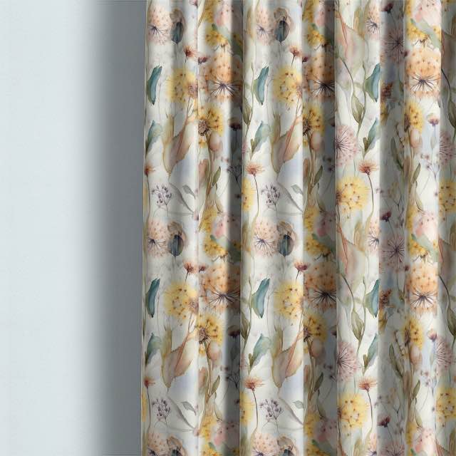Dandelion Linen Curtain Fabric - Rosemist