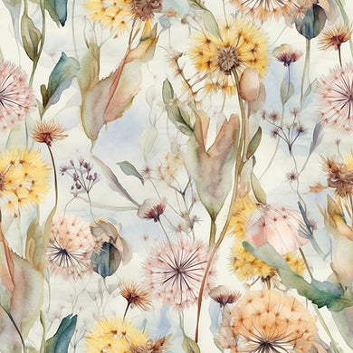 Dandelion Linen Curtain Fabric - Rosemist