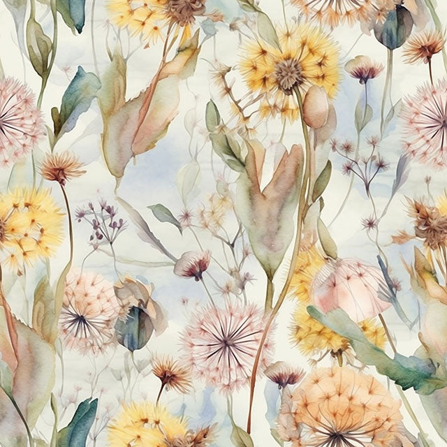 Dandelion Linen Curtain Fabric - Rosemist