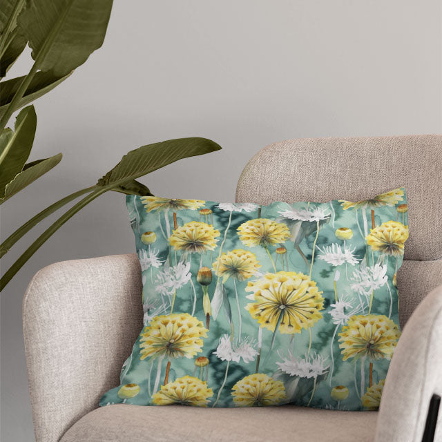 Dandelion Linen Curtain Fabric - Teal