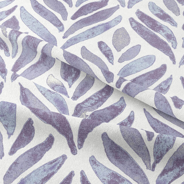 Watercolour Leaves Cotton Curtain Fabric 