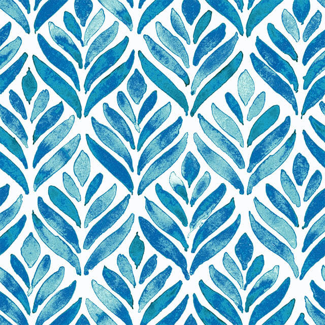 Watercolour Leaves Cotton Curtain Fabric 