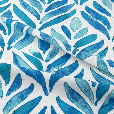 Watercolour Leaves Cotton Curtain Fabric 