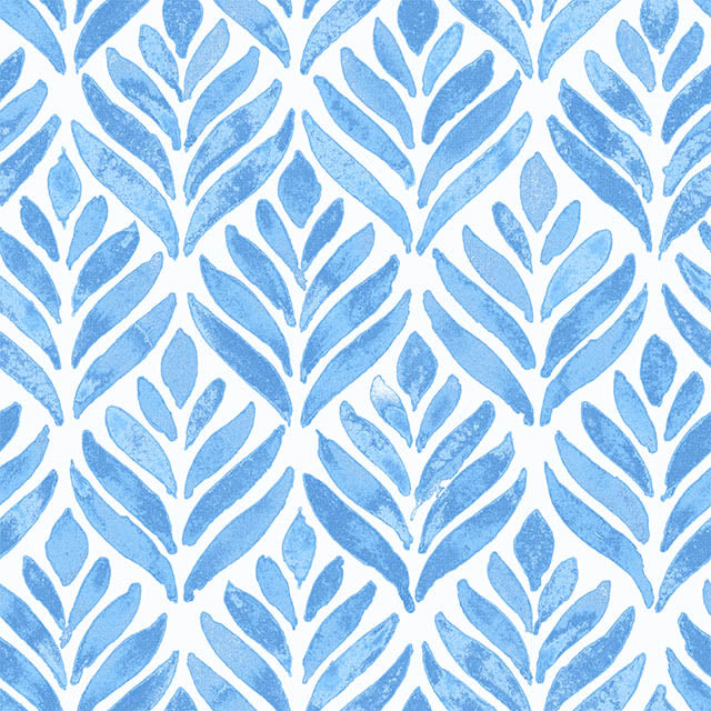 Watercolour Leaves Cotton Curtain Fabric 