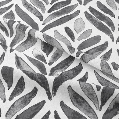 Watercolour Leaves Cotton Curtain Fabric 