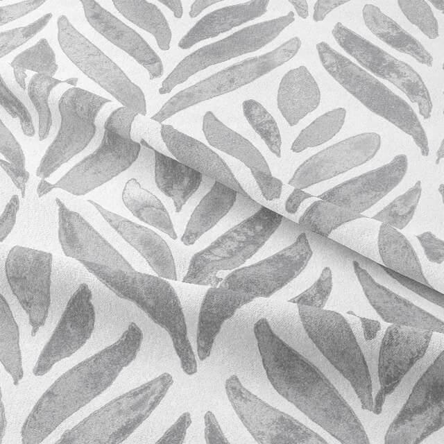 Watercolour Leaves Cotton Curtain Fabric 