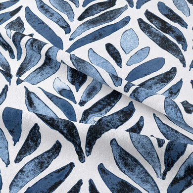 Watercolour Leaves Cotton Curtain Fabric 
