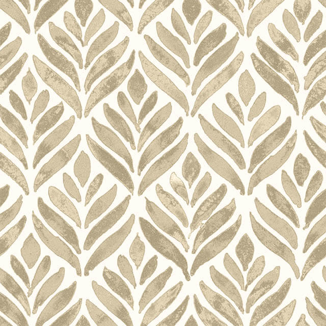 Watercolour Leaves Cotton Curtain Fabric 