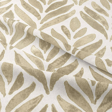 Watercolour Leaves Cotton Curtain Fabric 