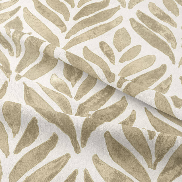 Watercolour Leaves Cotton Curtain Fabric 