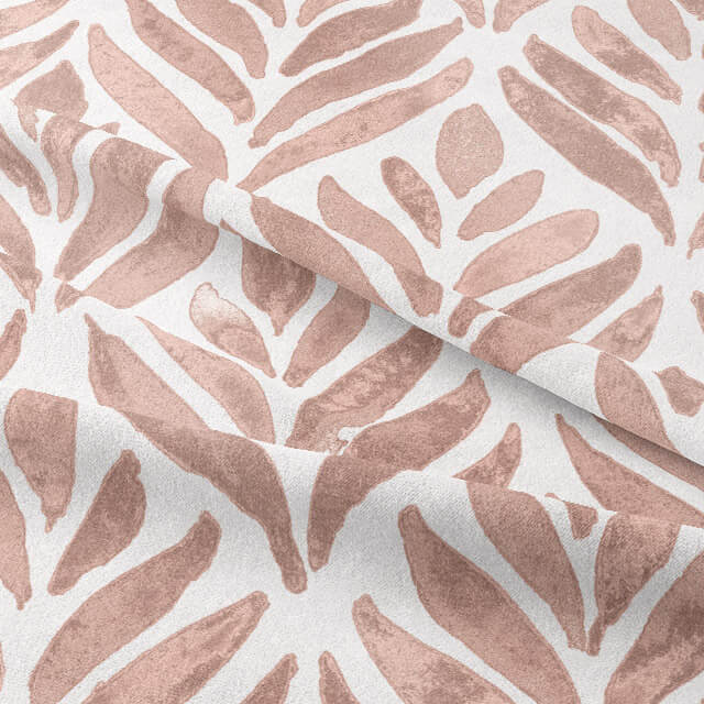 Watercolour Leaves Cotton Curtain Fabric 