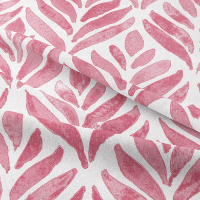 Watercolour Leaves Cotton Curtain Fabric 