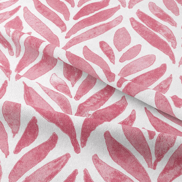 Watercolour Leaves Cotton Curtain Fabric 