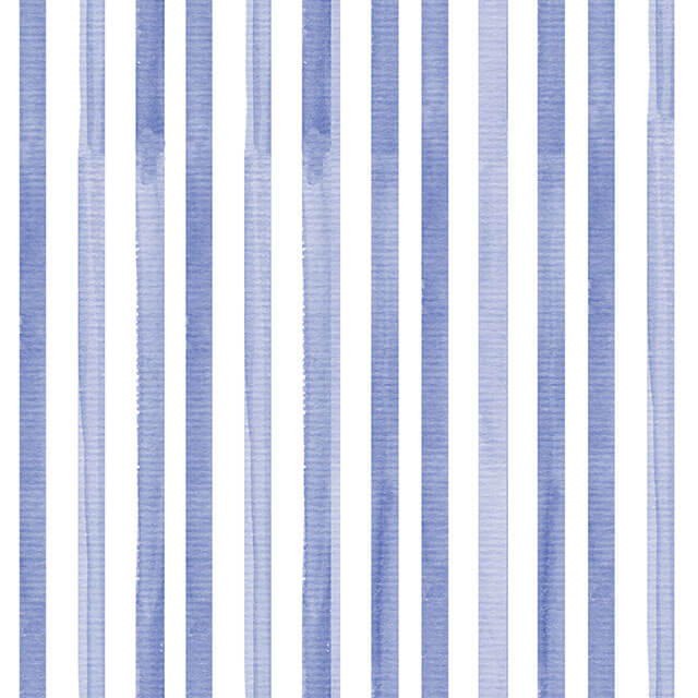 Watercolour Stripe Cotton Curtain Fabric - Blue