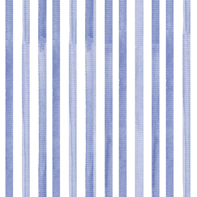 Échantillon de tissu en coton à rayures aquarelle - Bleu