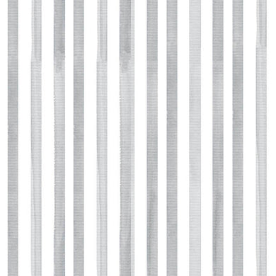 Watercolour Stripe Cotton Curtain Fabric - Grey