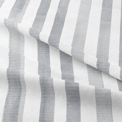 Elegant and modern Watercolour Stripe Cotton Curtain Fabric in Grey
