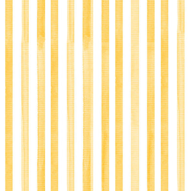 Watercolour Stripe Cotton Curtain Fabric - Ochre