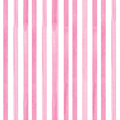 Watercolour Stripe Cotton Curtain Fabric - Pink
