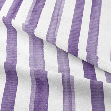 High-quality Watercolour Stripe Cotton Curtain Fabric in beautiful purple color