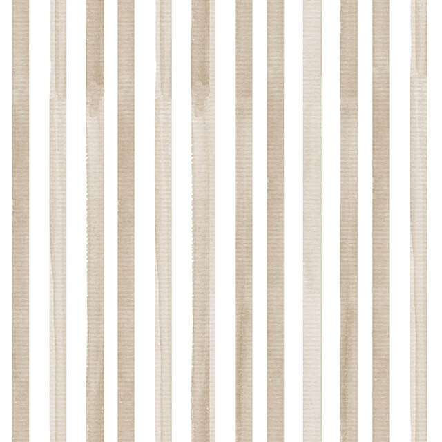 Watercolour Stripe Cotton Curtain Fabric - Taupe