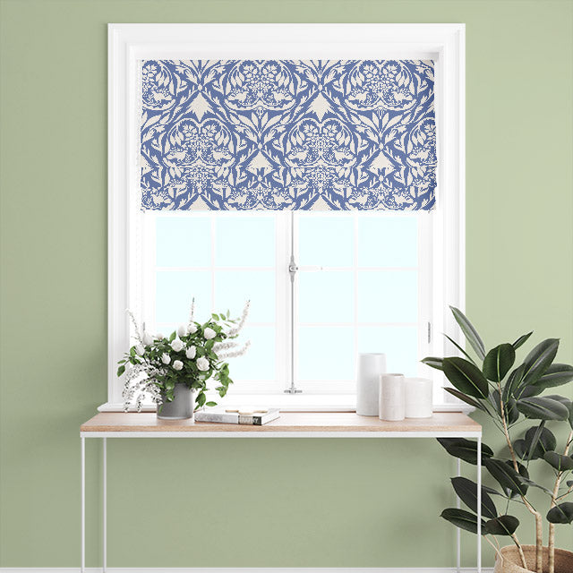 Westerham Blue Roman Blind Fabric