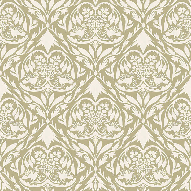 westerham Cotton Curtain & Blind Fabric Lichen