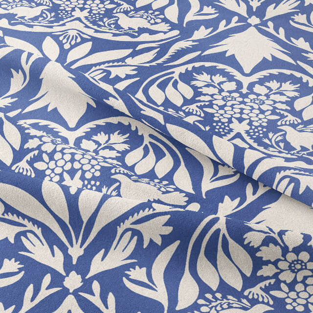 westerham Cotton Curtain & Blind Fabric Blue