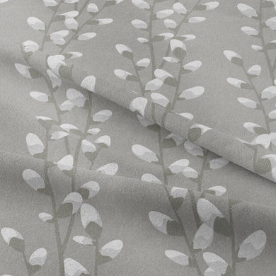 Elegant drape of Willow Linen Curtain Fabric in Grey, creating a beautiful and airy window treatment