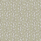 Close up of Sage Willow Linen Curtain Fabric texture with natural wrinkles and light sheen