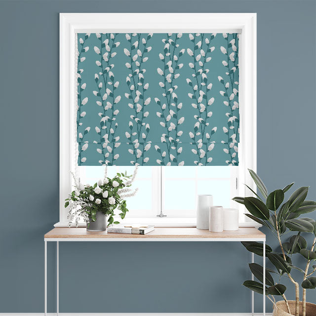 Teal Willow Linen Curtain Fabric, perfect for adding a touch of elegance to any room