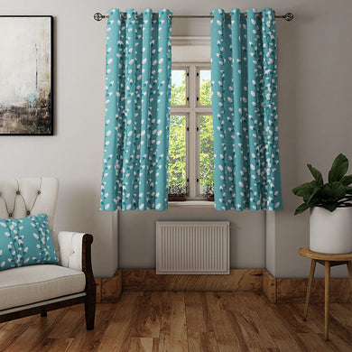 High-quality teal linen fabric designed for creating stunning curtains and drapes