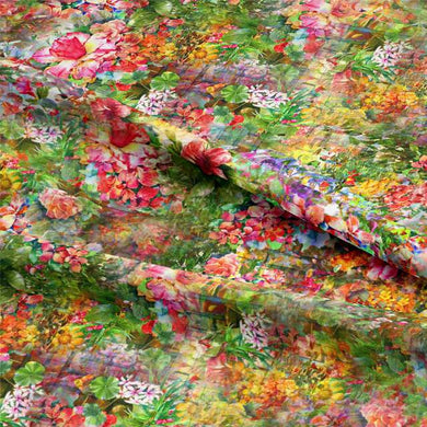  Large piece of Wisley Cotton Curtain Fabric - Summer draping in a sunlit room