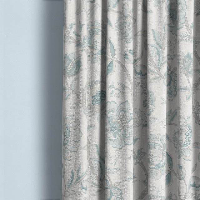 Yakira Linen Curtain Fabric - Aqua, perfect for a beachy vibe room