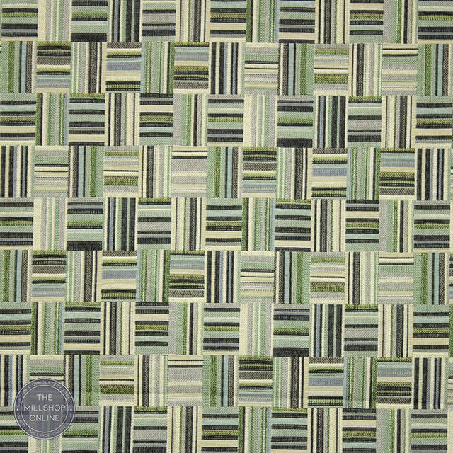 Basket Tapestry Upholstery Fabric Green