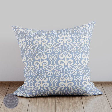 Bees Queen Blue - Blue honey bee fabric for sale