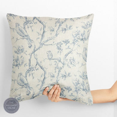 Bilberry Blue - Blue tree design fabric