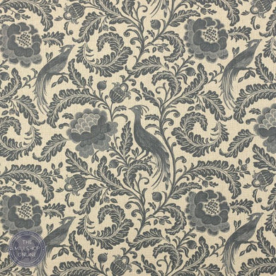 Acanthus Denim - Blue Curtain Fabric For Sale