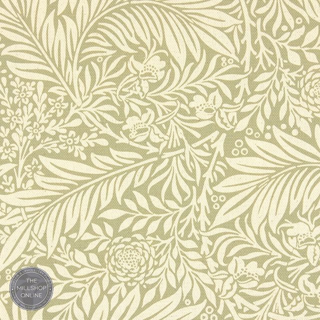 Duston Laurel Green - Green Floral Curtain fabric For sale
