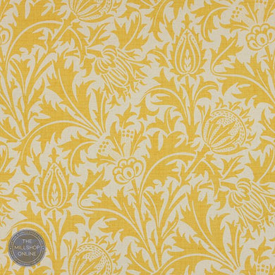 Fouet Mimosa - Mimosa Yellow Classic leaves curtain fabric for sale