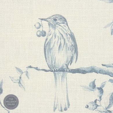 Bilberry Blue - Blue kestrel design fabric