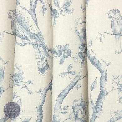 Bilberry Blue - Blue Floral roman Blind fabric uk